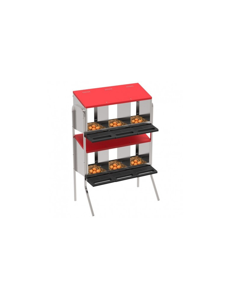 Nido Interior Metálico "Platinum" 6 Departamentos Con Patas 2 Pisos1 Cara